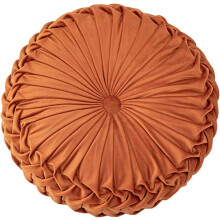 Coussin rond pour canapé ou fauteuil, coussin décoratif en velours de haute qualité, multi-usage, coussin de sol plissé, pliage raffiné