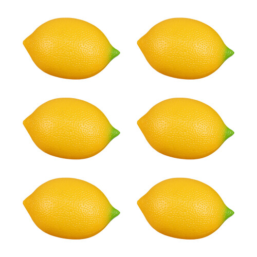 6Pcs Functional Simulated Fruit Models Realistic-yellow lemon