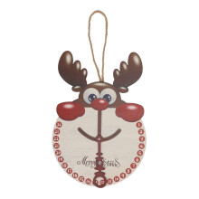 Ideia de presente de Natal com enfeite de contagem regressiva com renas, placa de madeira natalina para pendurar na parede, decoração de Natal