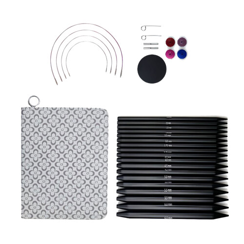 Aluminum Circular Knitting Needle Set with Knitting Accessories