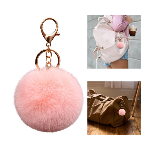 Pompoms-Schlüsselanhänger, bunter-Hellviolett 2