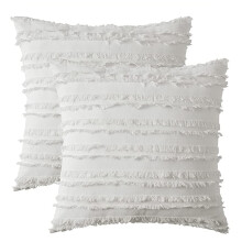 Decorative Tassels Fringed Pillow, SBS Brand Hidden Zipper for Easy Care, Mustard Yellow Bohemian Style, 2 Pack