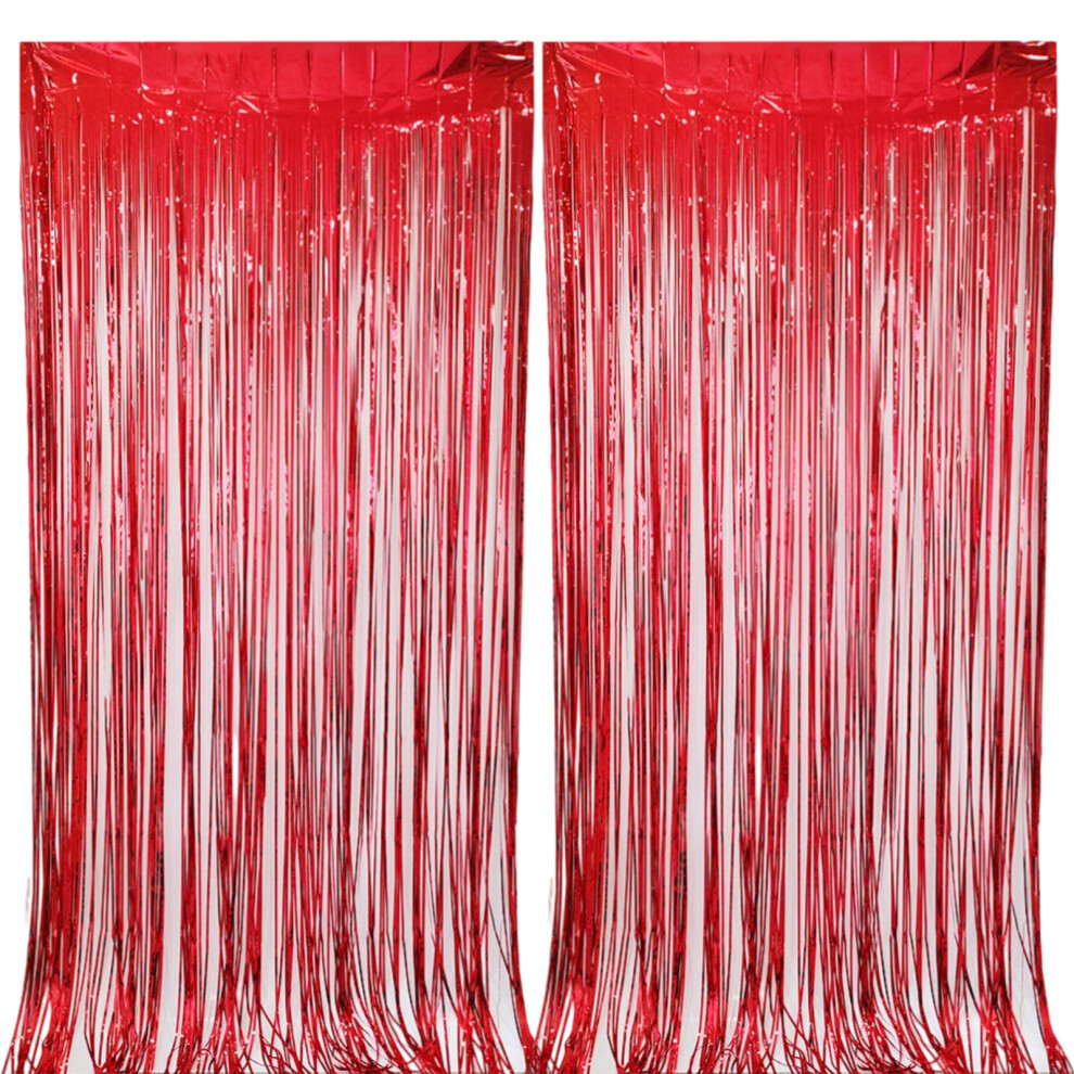 Shiny Metallic Tinsel Material For Photo Booth Props, Aluminum Foil Tassel Curtains With Wavy Shape Tinsel Backdrop, Reusable And Durable Foil Fringe 9061222898838
