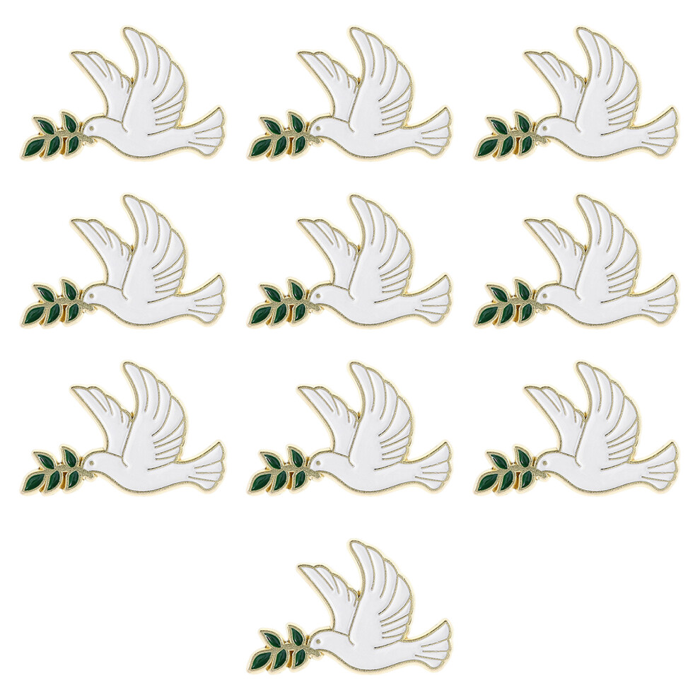 10Pcs Symbolic Peace Bird Accessory Brooch Badge Pin for Meeting