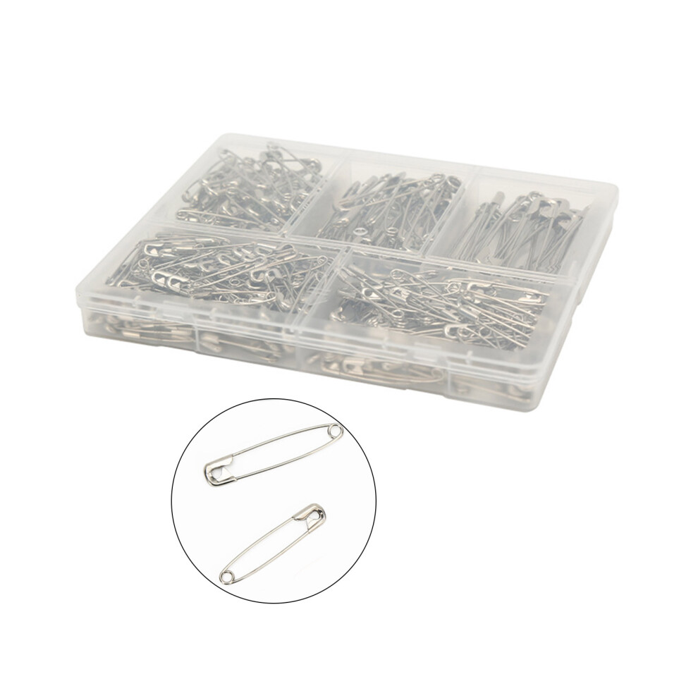320Pcs Safety Pins, Assorted Sizes Small And Large-Silver 7696000764320