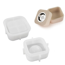 Resin Jar Mold with Lid for Incenses Warmer Resin Case-Square 4