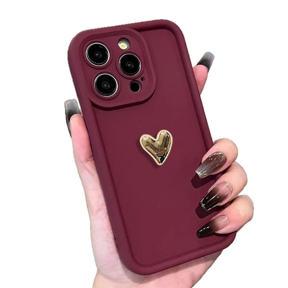 Electroplated 3D Heart Matte Tpu Full Body Soft Cover For Honor X7d Gold 9323874370293
