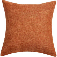 Décoration intérieure chaleureuse avec housse de coussin texturée lin, lot de 2, 45 x 45 cm, coloris uni, mélange de polyester