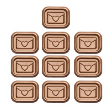 10 Pcs Sealing Waxed Stamp Sticker Square Decorative-Bronze