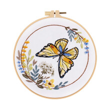 Handmade Embroidery Kits-Butterfly Love 2 Bamboo embroidery st