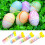 Decorative Easter Hanging Eggs Multicolor Glitter Easter Decor Reusable Plastic Easter Eggs Lightweight Foam Ornaments with Strings Ready to Hang Brig 2