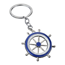 Stevige sleutelhanger van zinklegering met maritiem-Zilverblauw
