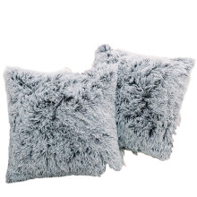 Housses de coussin style mérinos pour une sensation de luxe, élégantes et luxueuses, 40 x 40 cm, en velours, avec une fausse fourrure douce et