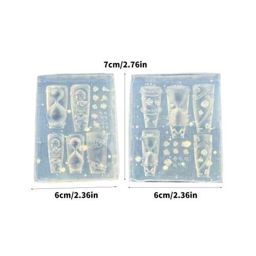 Silikonform mit 3D-Blumen-Rosen-Sanduhr-Design für-Satz 2