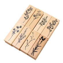 8Stück Stempel Holz, Stempel Blumen Natürlichel Pflanze Mustern Stempel, Holzstempel zum Basteln Geschenkanhänger, DIY Fotoalben, Sammelalben