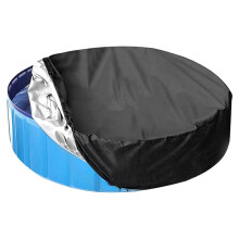 Capa protetora dobrável para piscina acima do solo, ideal para animais de estimação, com cordão de ajuste. Impermeável e resistente à poeira,