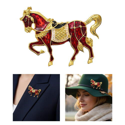 2pcs/3pcs Horse Shape Brooch Chic Decorative Collar Pin-S1 2
