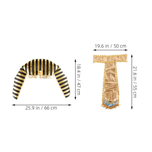 Conjunto De Chapéu De Para Cosplay Com Peça De Cabeça Egípcia E 1