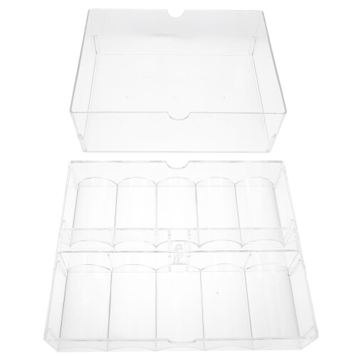 Clear Acrylic Poker Chip Tray Transparent Organizer