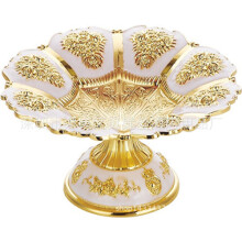 Prato decorativo para frutas com formato de flor em liga metálica, bandeja portátil para petiscos, ideal para decorar a mesa de casa, com padrão