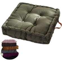 Coussin de sol épais en velours uni luxueux, avec soutien ergonomique pour soulager la sédentarité, garnissage en polyester pour une durabilité