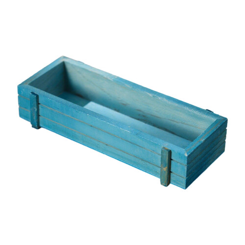 Decorative  Wooden Planter Box For Small Plant Space-Blue