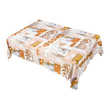Vinyl Tablecloth with Fall Theme Print, Water Resistance Microfiber Rectangle Tablecloth 180cm X 150cm, Elegant Christmas Pattern Decorative Table Cov