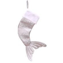 Meias de Natal mágicas e brilhantes com cauda de sereia, elegantes aplicações de lantejoulas e tecido que muda de cor, decoração personalizada