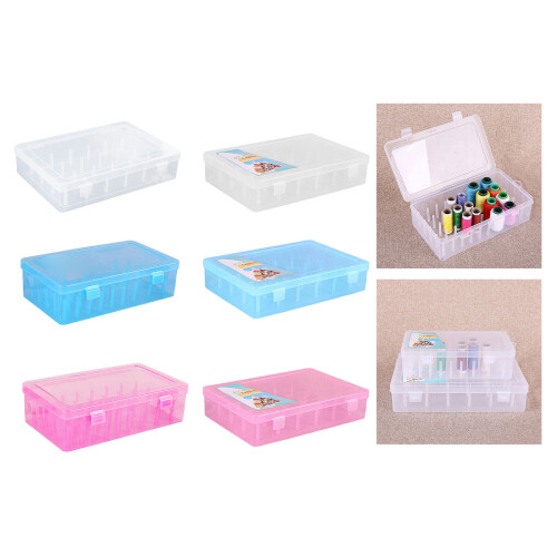 42 Slots Thread Spool Storage Box Thread Bobbin-Pink Color L 2
