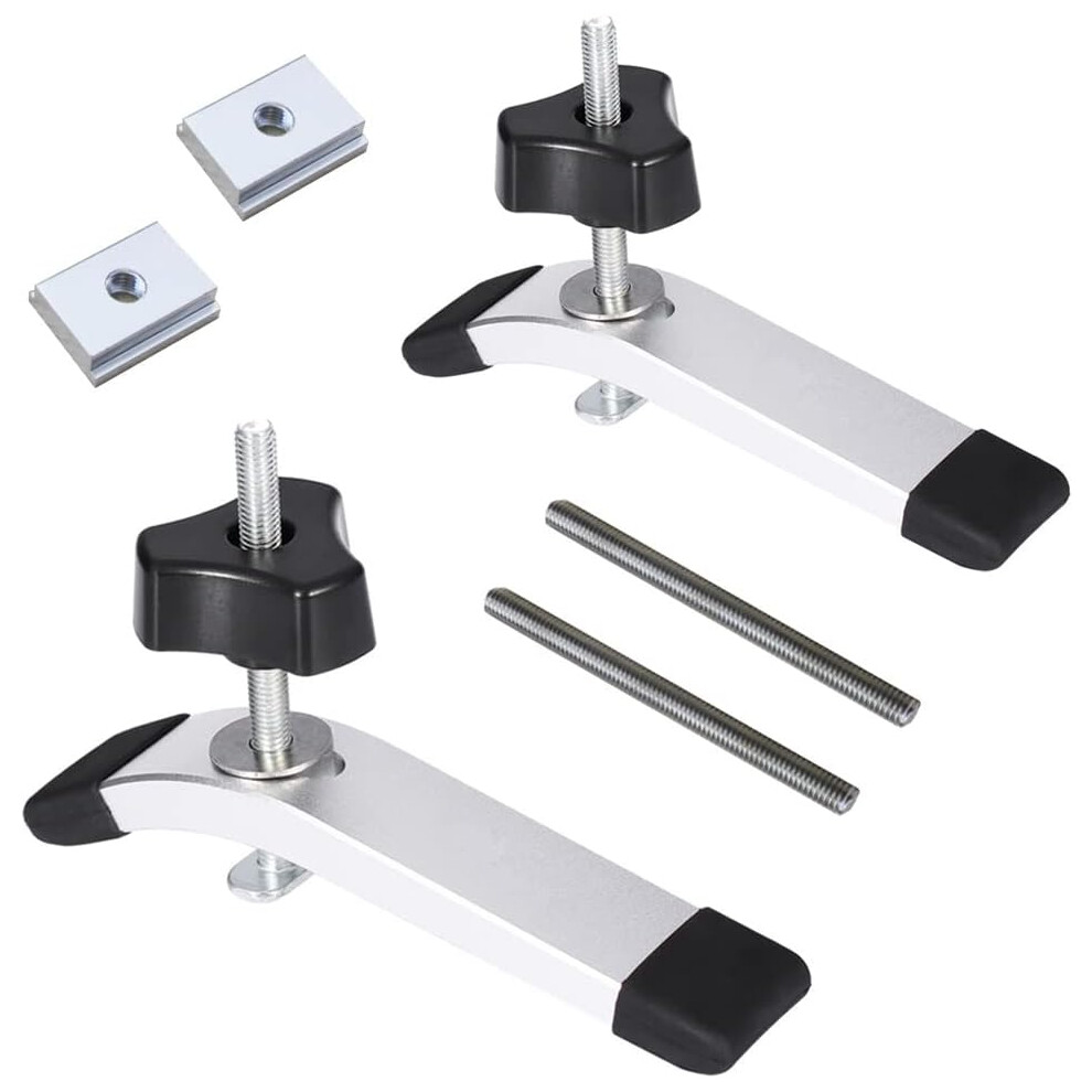 Heavy Duty Anodized Clamps, T-Track Hold Down Clamps Non-Marring Clamping Pads For High Tension Clamping Capacity, Universal T-Track System Ergonomica 9198585851122