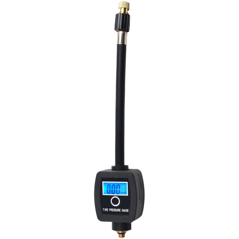 Tyre Pressure Gauge With Flexible Hose Luminous Display For Presta And Valves Metal Body Psi Bar Kpa Kg/Cm2 9323874371719