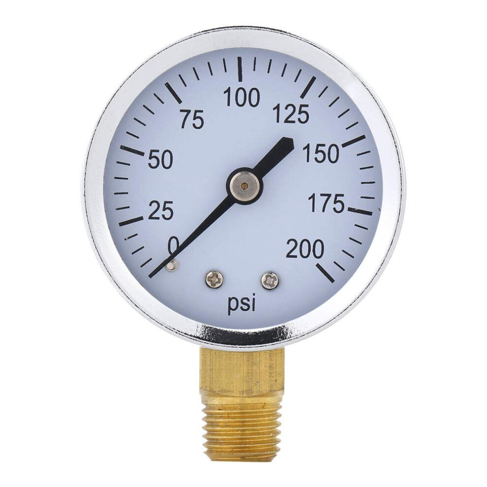Pressure Gauge Mini Accurate 0200 Psi 1/4 In Npt Thread Mount For Fuel Air Oil Water 9067246226206