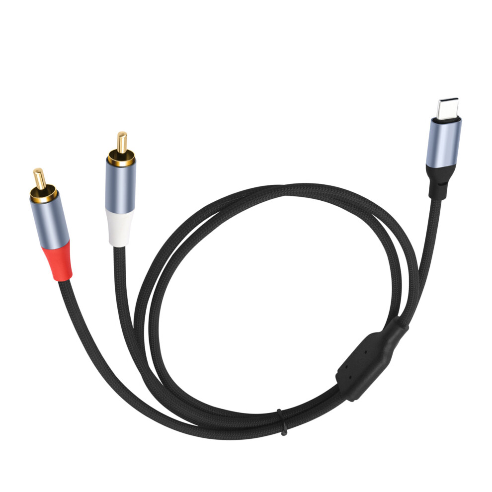 Advanced USB C to 2RCA Decoding Cable 24bit Decoding Chip-2m