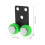 2Pcs Green Metal Sliding Wardrobe Door Rollers Silent Smooth Glide 2