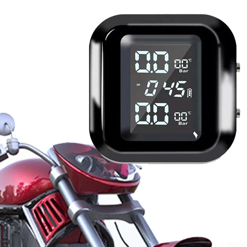 Motorcycle Tpms Lcd Wireless Tire Pressure Monitor With Display And Alarm System Compatible With Real Leakage Detection 9067246226596