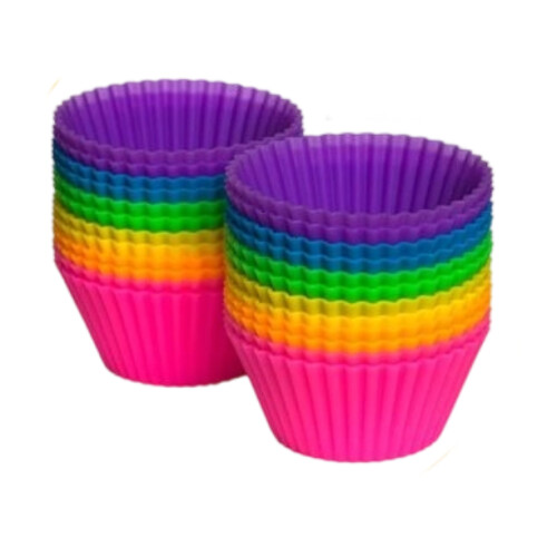Αντικολλητικές θήκες για μίνι cupcakes, σετ 24 επαναχρησιμοποιούμενων κύπελλα