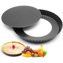 28 cm Antihaft-Tarteform für einfaches Herauslösen, geriffelter Rand mit gesunder Antihaftbeschichtung, perfekt für Zuhause, Partys und