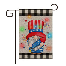 Bandeira decorativa patriótica para decoração de exteriores, bandeira de jardim resistente em juta com dupla face e tingimento permanente que não