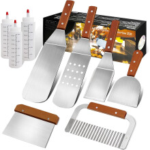 Cortador de masa artesanal, raspador de acero inoxidable para cortar pan y raspar pasteles, raspador de cocina ergonómico de doble cara con mango de