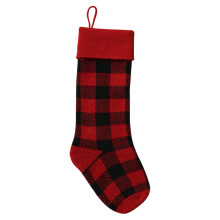 Meias de Natal com estampa xadrez, resistentes e duráveis, que dão um toque aconchegante à decoração natalina e são ideais para embalar