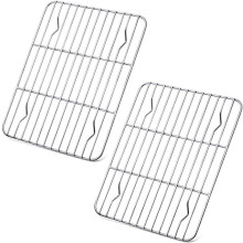 Grelha de resfriamento em aço inoxidável atóxico, material saudável, grelha de arame resistente, à prova de ferrugem, própria para forno e