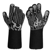 Ultimate Kitchen Warrior: Heat Resistant, Non-Slip Aramid Gloves With Extra Long Cuff For Wrist Protection And Loop For Hanging