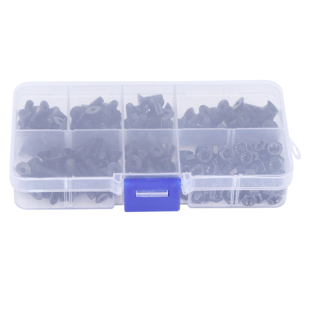 M2 To M5 Screws Kit, Wide Range Of Applications For Machinery And Furniture Repair, High Strength And Corrosion Resistance, Blackened Finish 9198585853645