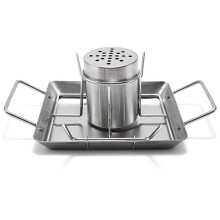 Vielseitiger Hähnchenbräter für drinnen und draußen, unverzichtbares Grillzubehör für Bierdosenhähnchen, Edelstahlboden fängt Soße auf,