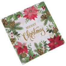 Weihnachtsservietten, festliche Designs für Zuhause, Cafés und Restaurants, Einwegservietten aus Original-Zellstoff, 3-lagig für extra