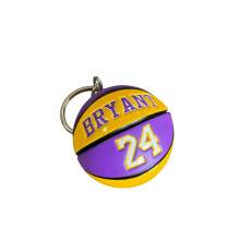 Ball Keyring Compatible With Basketball 24 3D Pendant Yellow Purple