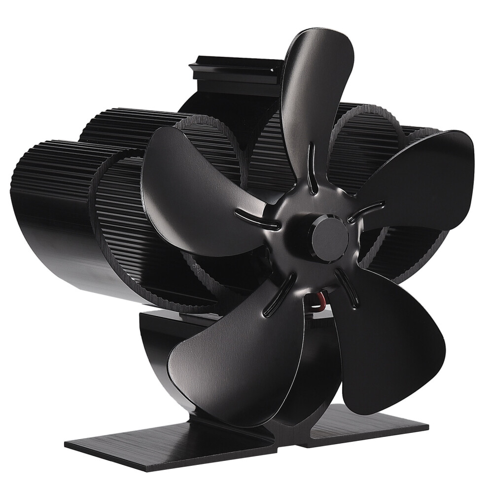 Silent Operation Wood Fan, Non-Electric Fireplace Fan For Wood Burning Stoves, Overheat Protection Wood Stove Fan, Upgraded 5-Blade Heat Powered Fan W 9198585853058