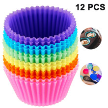 Boîtes à goûter en silicone aux couleurs vives, lot de 12, réutilisables et antiadhésives, parfaites pour les boîtes à lunch, les moules à