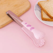 Pinça de aço inoxidável com design fofo de pata de gato, pinça de cozinha multiuso para cozinhar e servir alimentos, com design portátil e