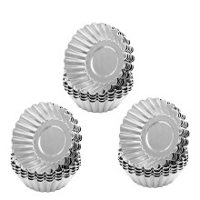Set de forme de tartă cu ouă non-toxice, design fără sudură din aluminiu, forme de plăcintă mini, reutilizabile, rezistente la căldură, cu